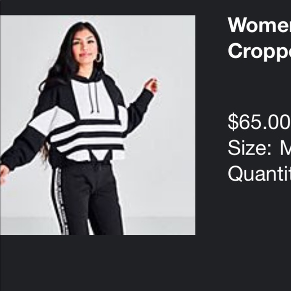 Adidas large trefoil cropped hoodie - Picture 3 of 4